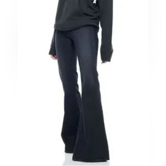 Free People Jeans x Sandrine Rose washed Black Wide Leg Super Flare Jeans NWT 29 - Picture 11 of 11